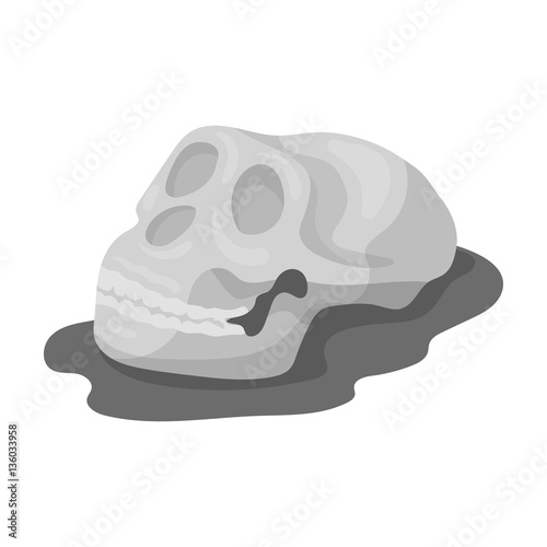 Human fossils icon in monochrome style isolated on white background. Dinosaurs and prehistoric symbol stock vector illustration.