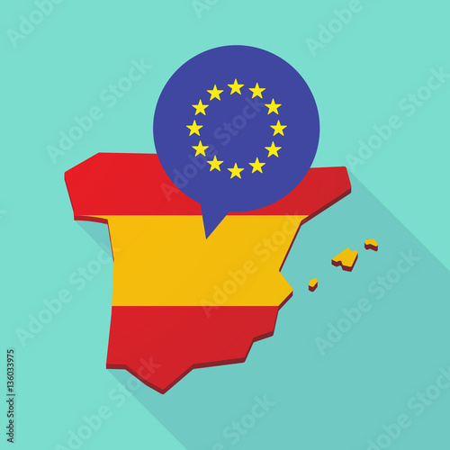 Map of Spain with the EU flag stars