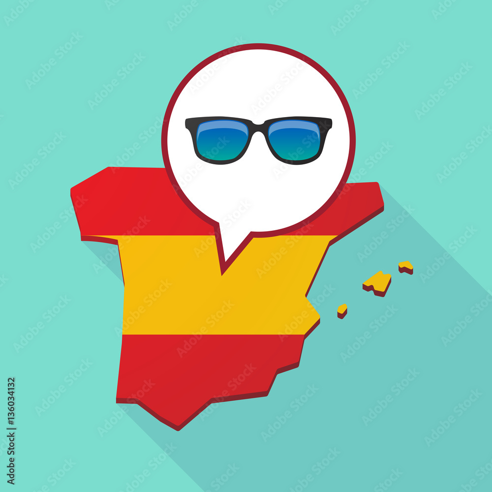 Map of Spain with a sunglasses icon Map of Spain with a sunglasses icon