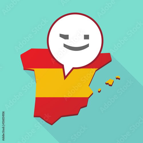 Map of Spain with  a wink text face emoticon