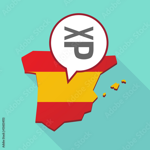 Map of Spain with  a Tongue sticking text face emoticon