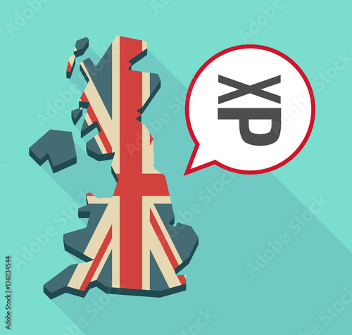 Map of UK with  a Tongue sticking text face emoticon