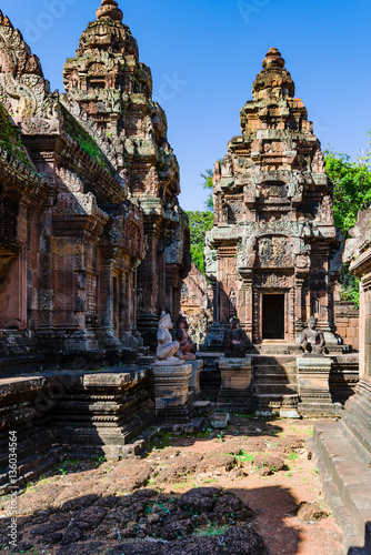 Towers and Buddha Statues of Banteay Srei 