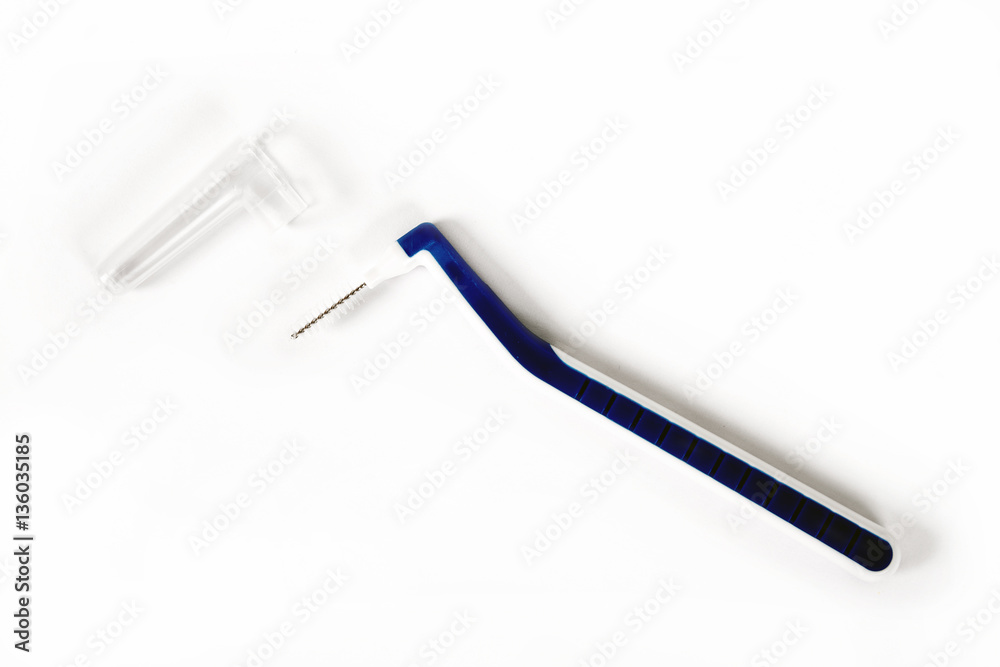 Toothbrush for brackets isolated on a white background Toothbrush for brackets isolated on a white background