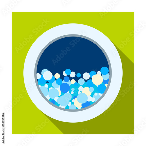 Washing mashine icon in flat style isolated on white background. Cleaning symbol stock vector illustration.