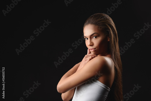 Sexy african woman posing with confidence