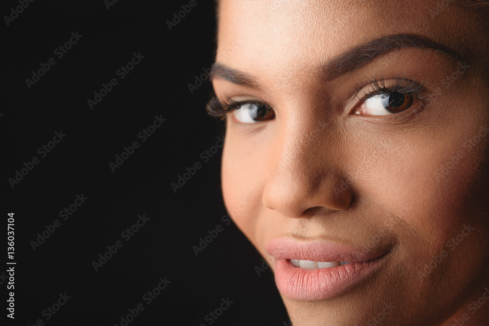 Cheerful african woman with pretty smile Cheerful african woman with pretty smile