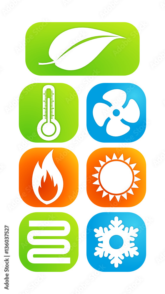 Vecteur Stock logo chauffage climatisation énergies | Adobe Stock