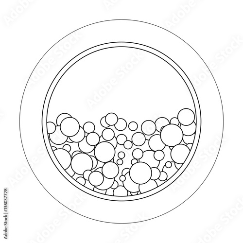 Washing mashine icon in outline style isolated on white background. Cleaning symbol stock vector illustration.