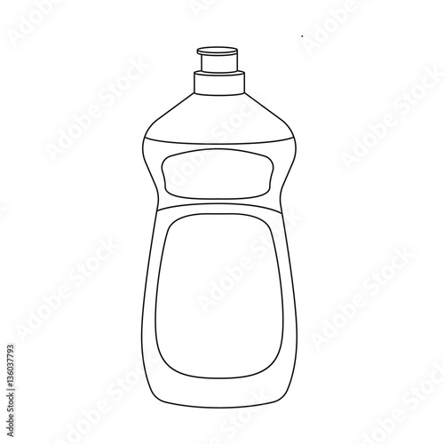 Dishwashing soap icon in outline style isolated on white background. Cleaning symbol stock vector illustration.