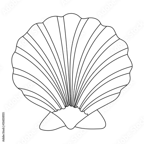 Prehistoric seashell icon in outline style isolated on white background. Dinosaurs and prehistoric symbol stock vector illustration.