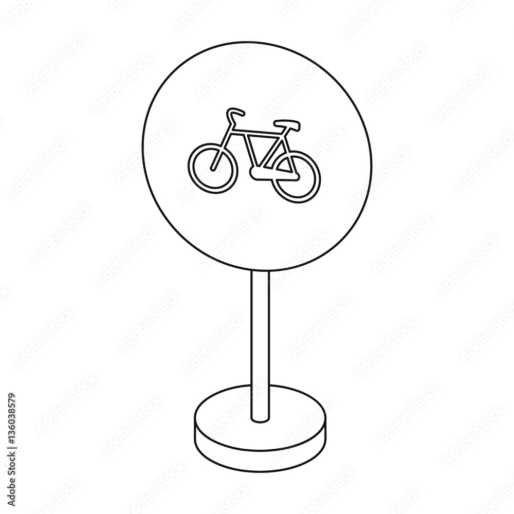 Mandatory road signs icon in outline style isolated on white background ...