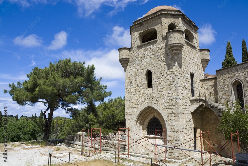Filerimos Monastery in Rhodes Island built by the Knights of Saint John, Greece