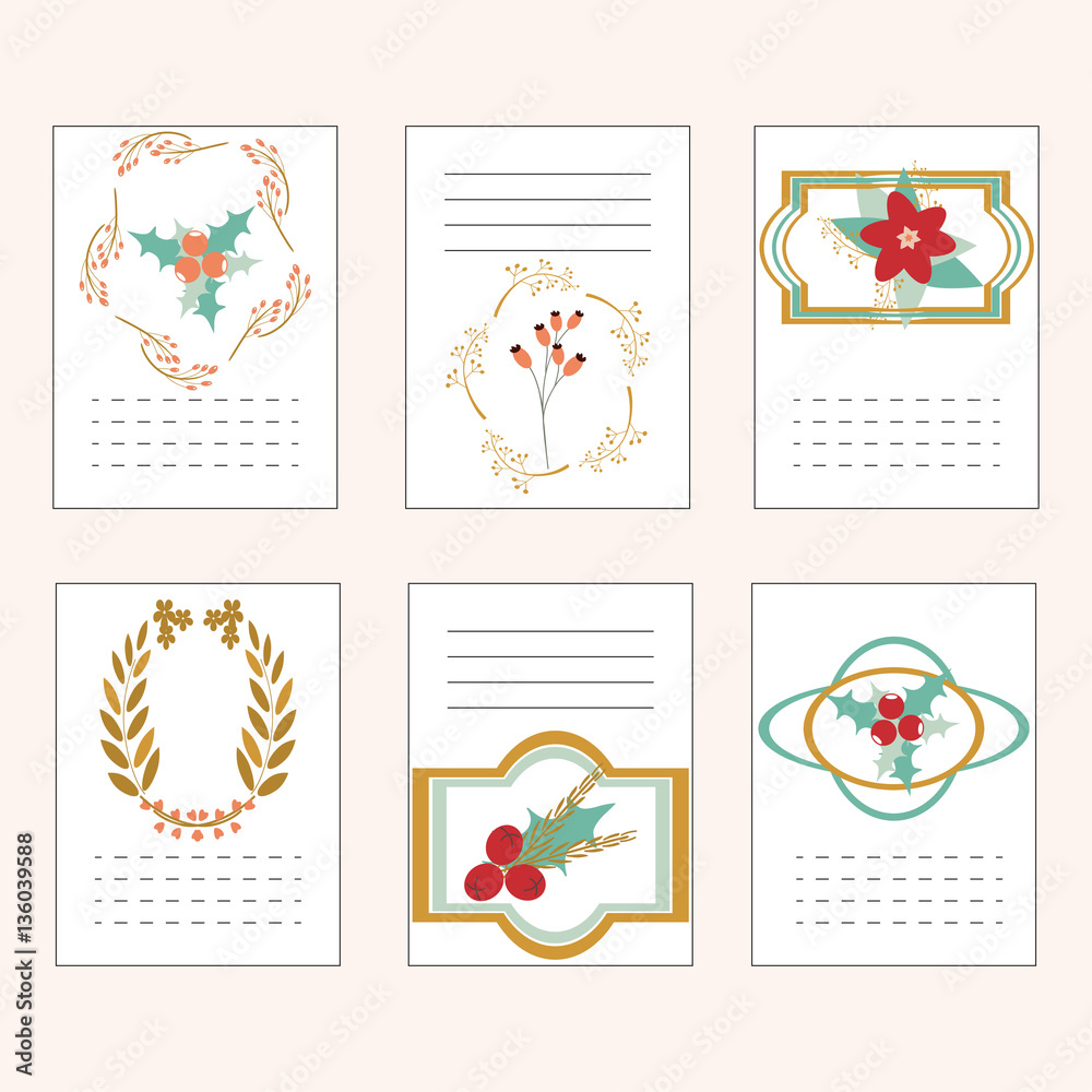 Set of universal greeting cards.