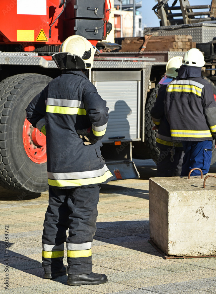 Firefighters at work Firefighters at work
