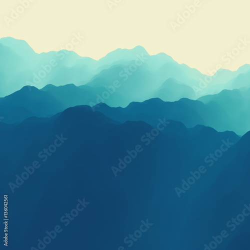 Mountain Landscape. Mountainous Terrain. Abstract Background.