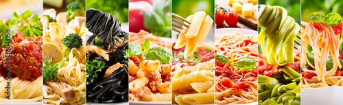 collage of various pasta