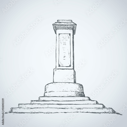 High podium. Vector drawing