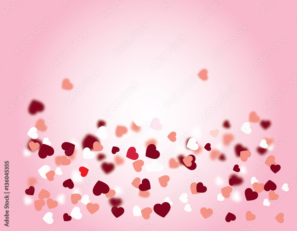 background with different colored confetti hearts for valentine time