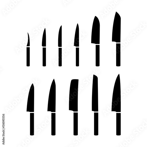 icon set knife, vector