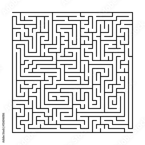 Square labyrinth with entry and exit