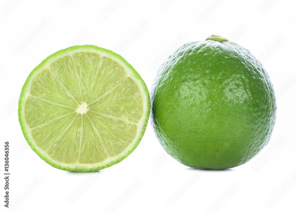 Fresh ripe lime isolated on white background Fresh ripe lime isolated on white background