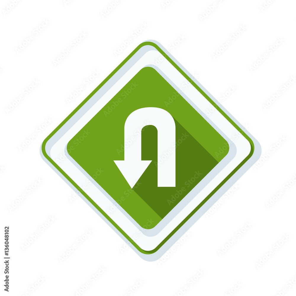 U-Turn sign illustration U-Turn sign illustration