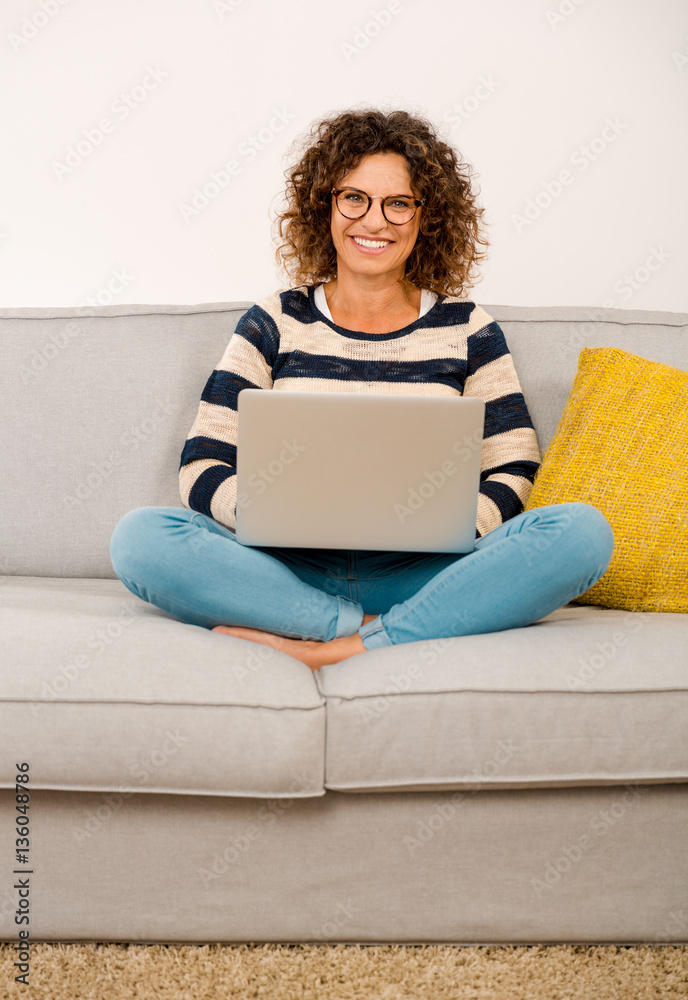 Beautiful woman working at home Beautiful woman working at home