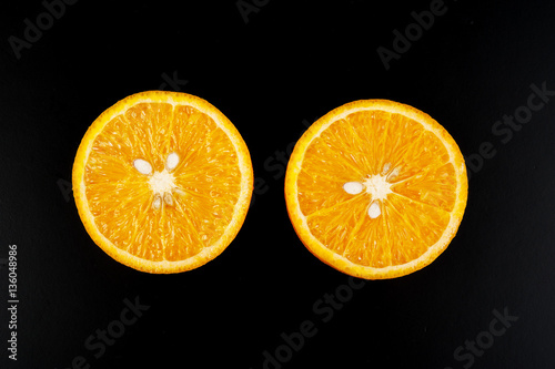 Orange isolated on black background