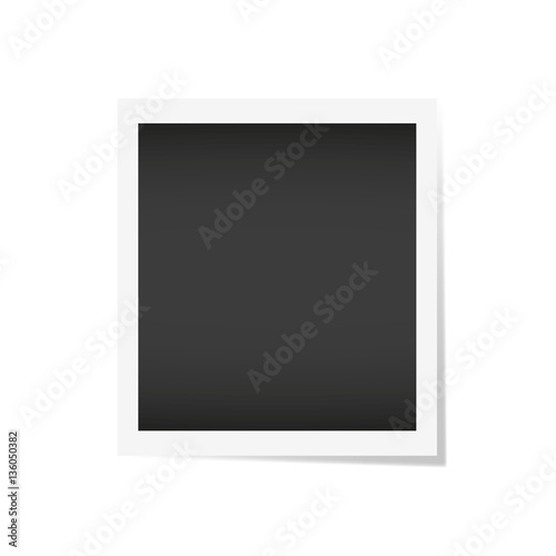Photo frame with shadow on isolate background, vector EPS10