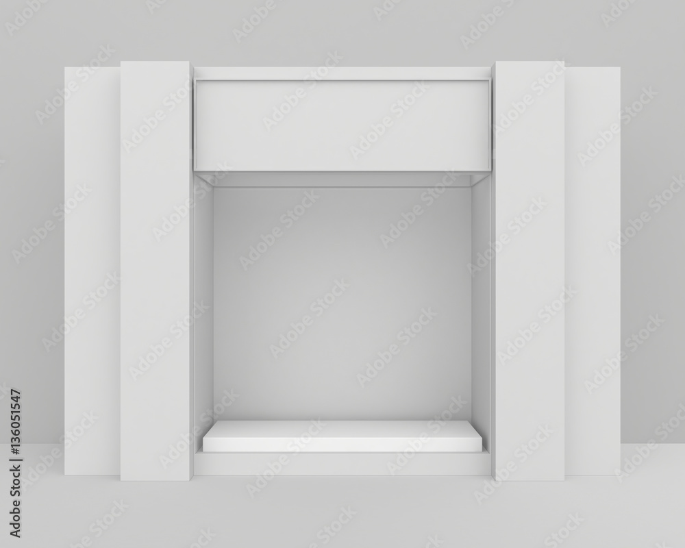 Front view of shop exterior. Mock up, 3D Rendering Front view of shop exterior. Mock up, 3D Rendering