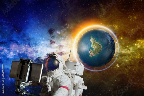 Sci-fi backckground - space selfie