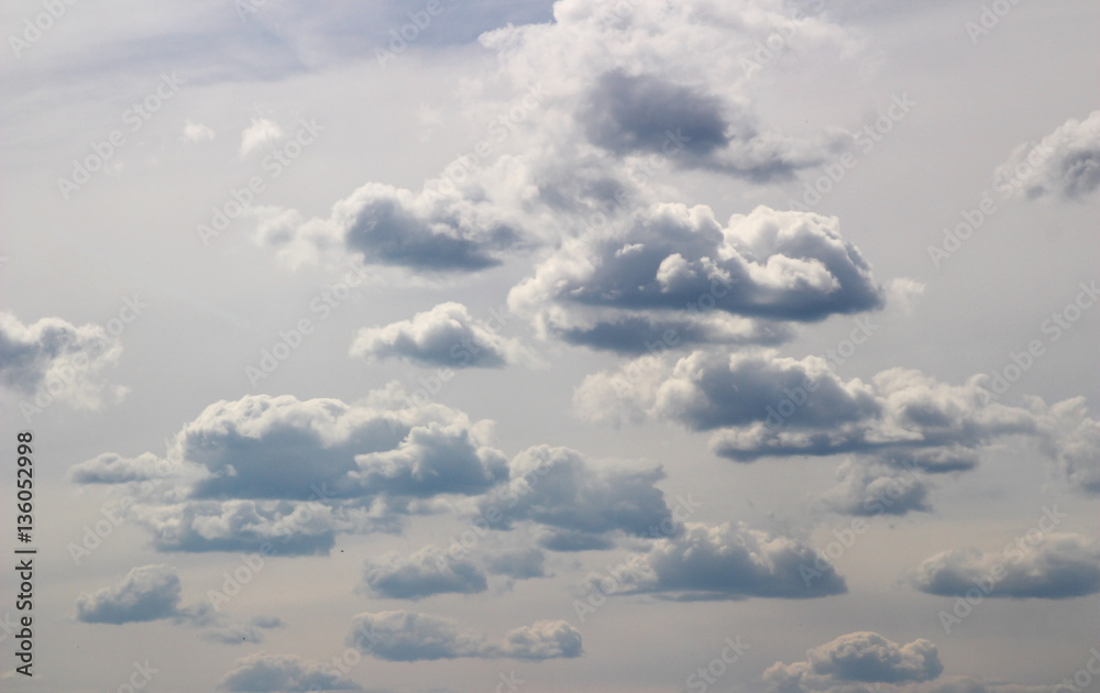 Fototapeta premium Background of nice clouds lighted on one side