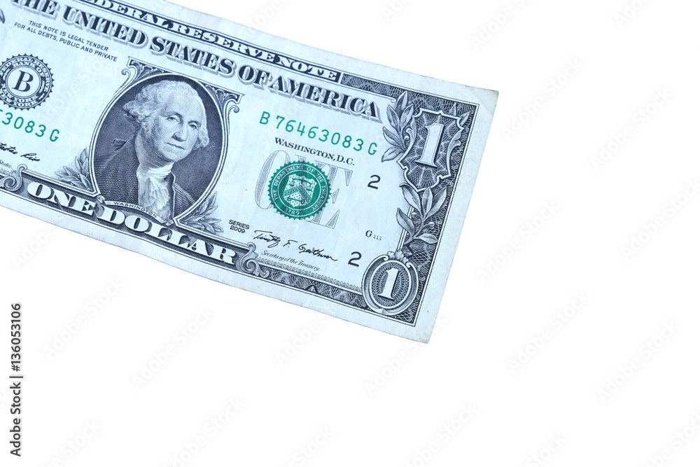 Dallar bank note on isolated white background. Dallar bank note on isolated white background.