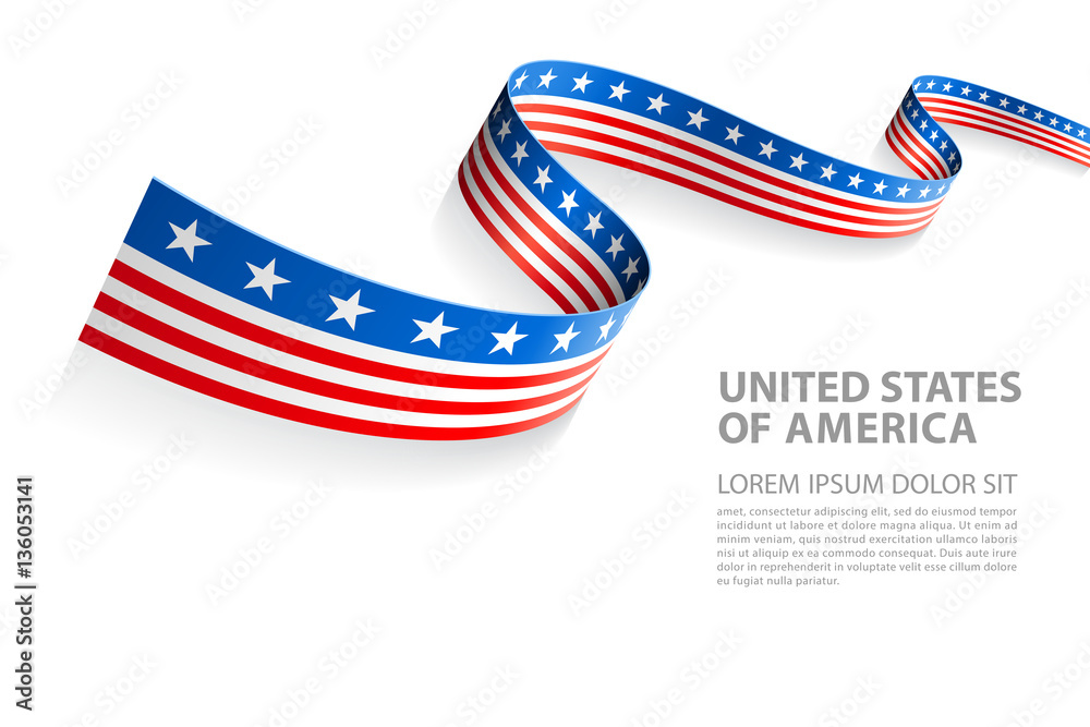 Vector Banner with USA Flag colors - obrazy, fototapety, plakaty 
