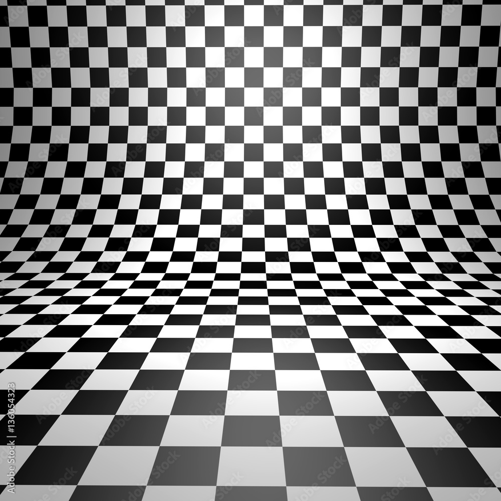 Abstract bent checkered 3D background. Abstract bent checkered 3D background.