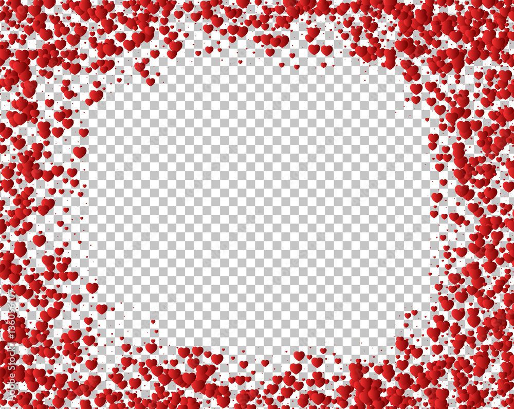 Frame of red hearts. On the perimeter. Valentine's day Frame of red hearts. On the perimeter. Valentine's day