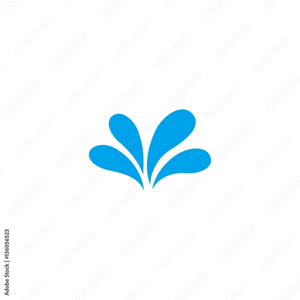Blue Water Splash Icon Logo Vector