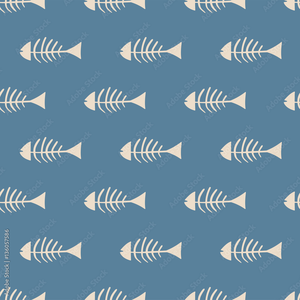 Fototapeta premium seamless fish bone pattern