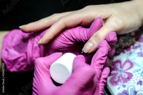 Application framework for gel nail manicure.