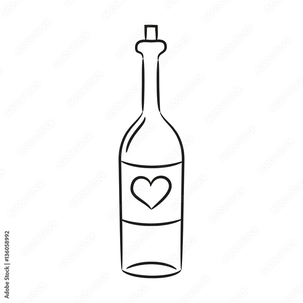 Cartoon wine bottle on the white background for your design. Stock Vector |  Adobe Stock