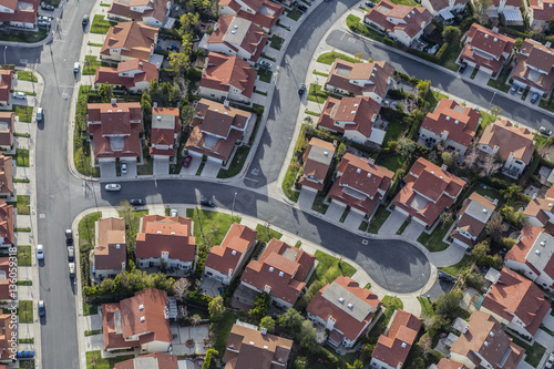 Aerial view of typical subu...