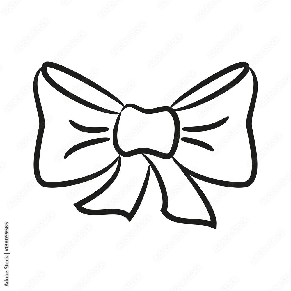 Cartoon bow icon on the white background for your design. Cartoon bow icon on the white background for your design.
