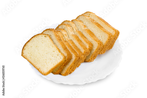 slices of fresh bread isolated on white background