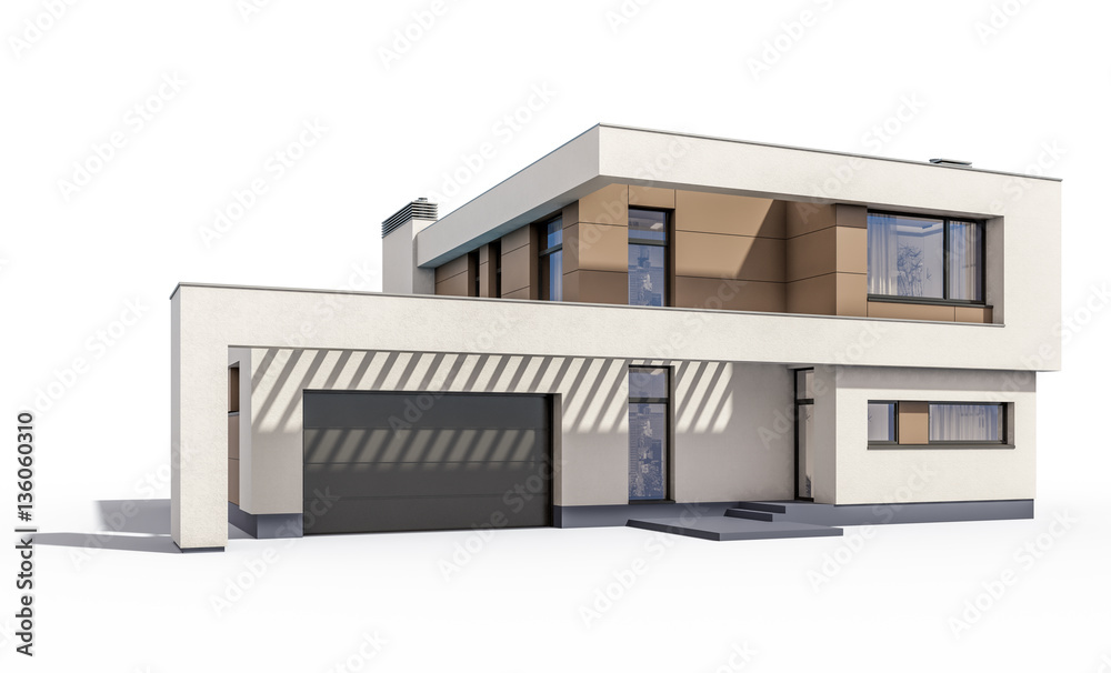 3d rendering of modern cozy house