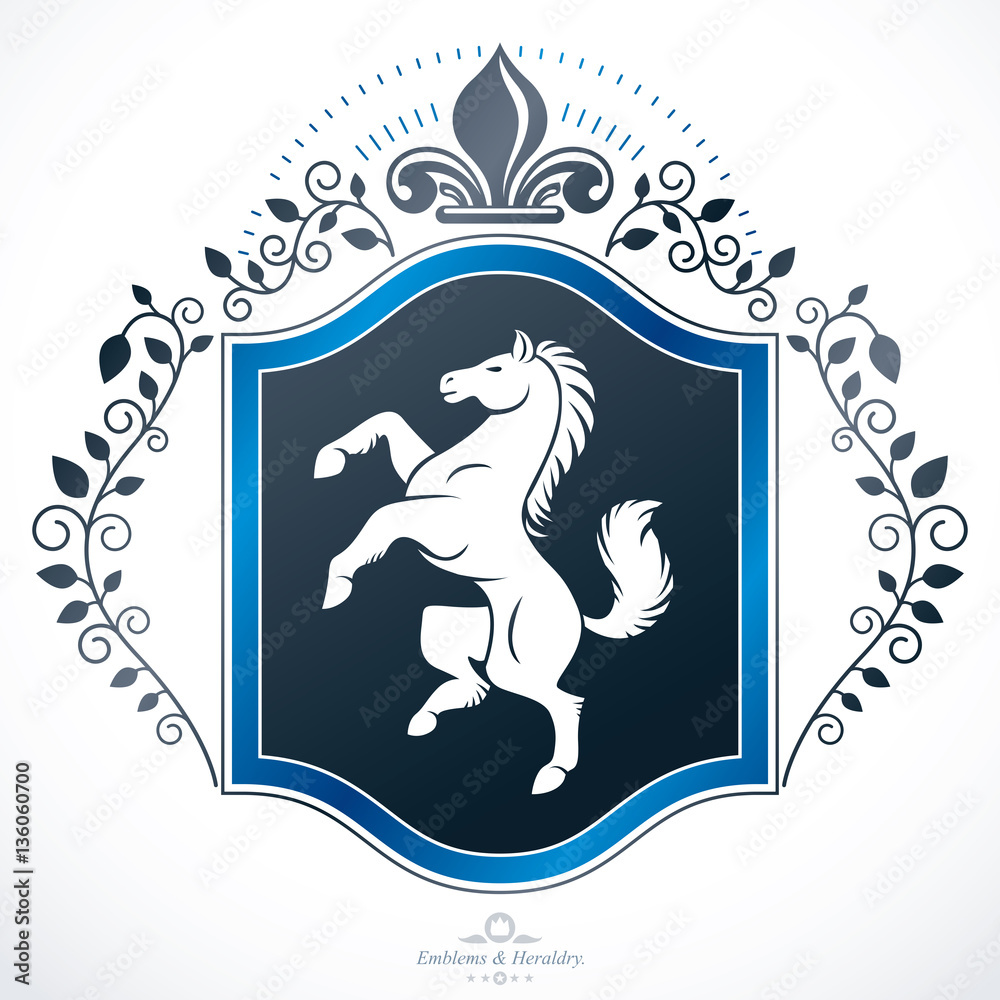 Heraldic emblem isolated vector illustration. Heraldic emblem isolated vector illustration.