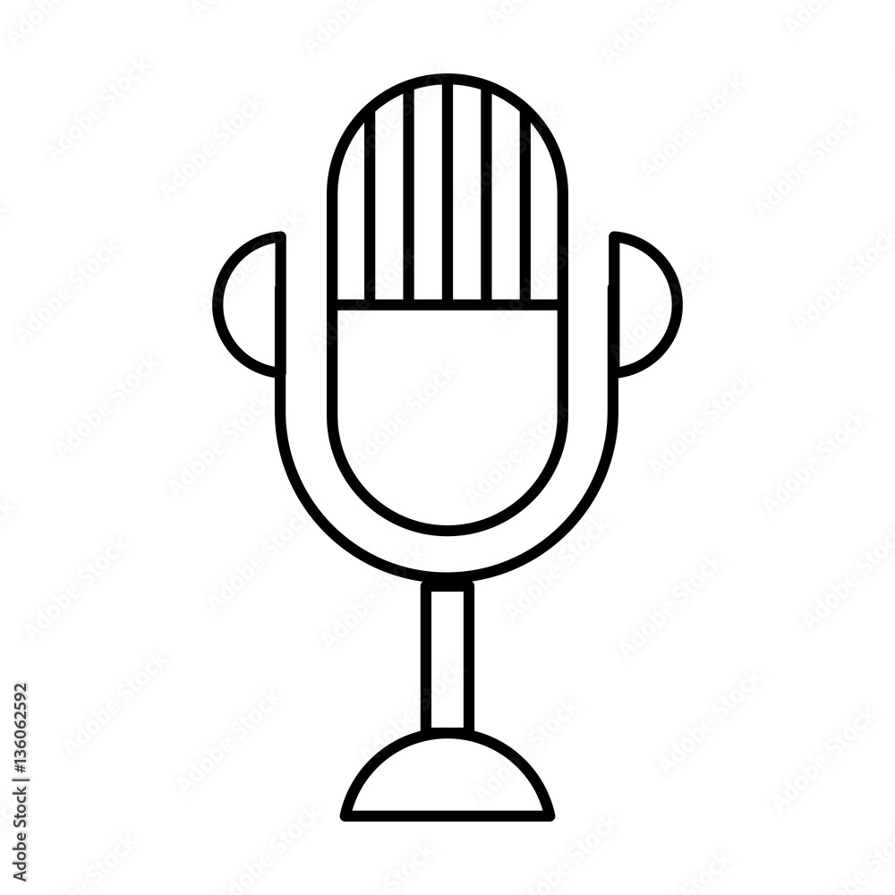 microphone retro device icon vector illustration design