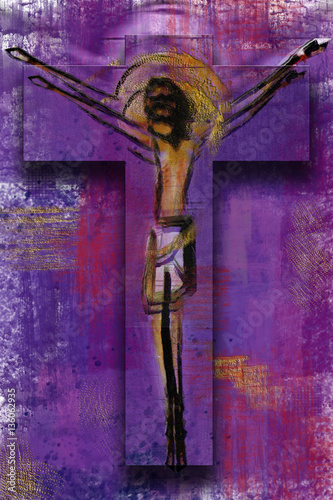 Photography Jesus Christ on the cross - abstract artistic modern background