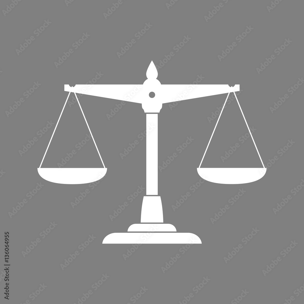 White scale vector icon on grey background White scale vector icon on grey background