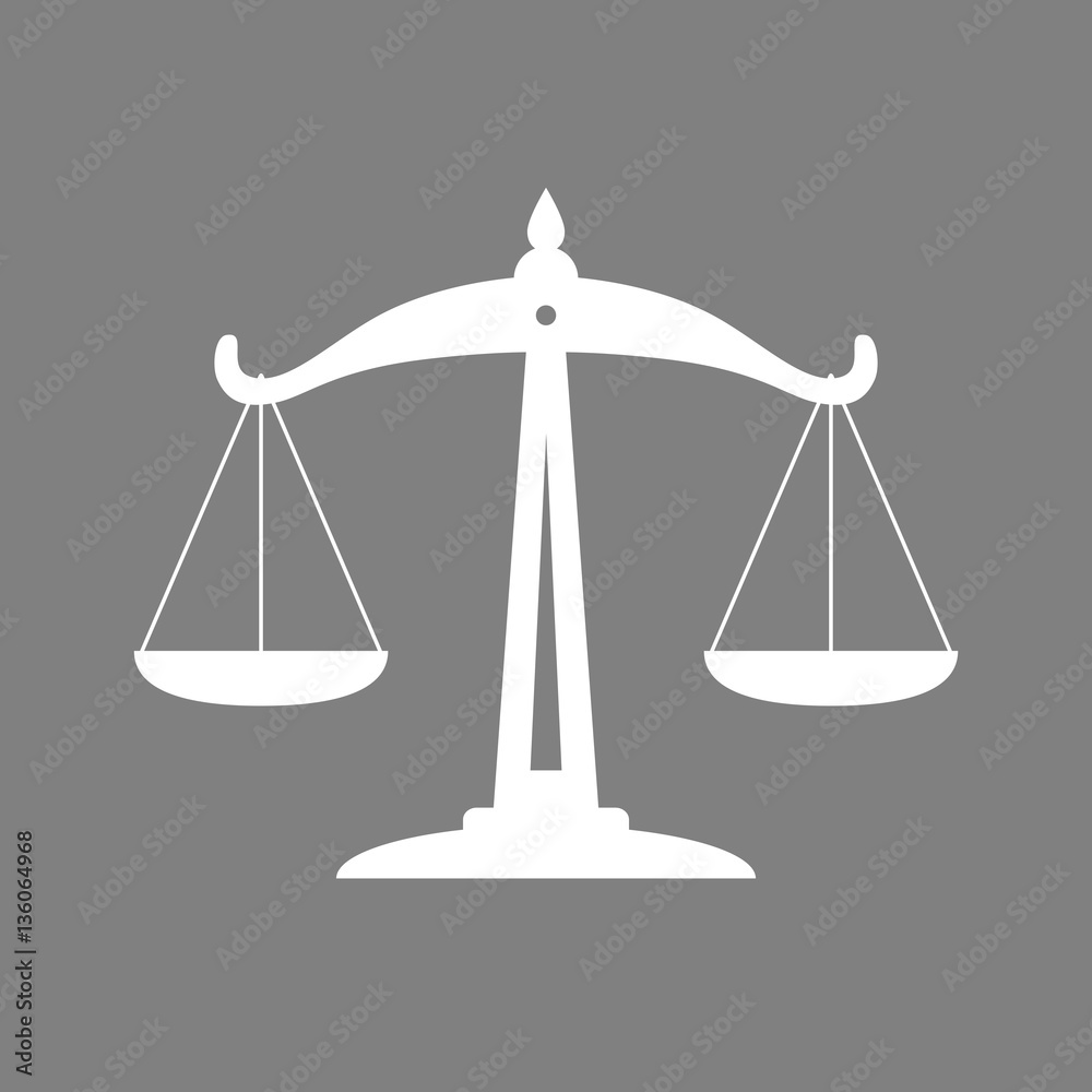 White scale vector icon on grey background White scale vector icon on grey background